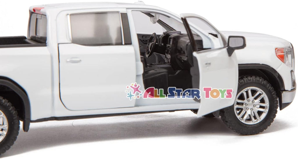 2019 GMC Sierra 1500 SLT Crew Cab 4x4 Pickup Truck with Sunroof White Timeless Legends Series 1/24-1/27 Diecast Model