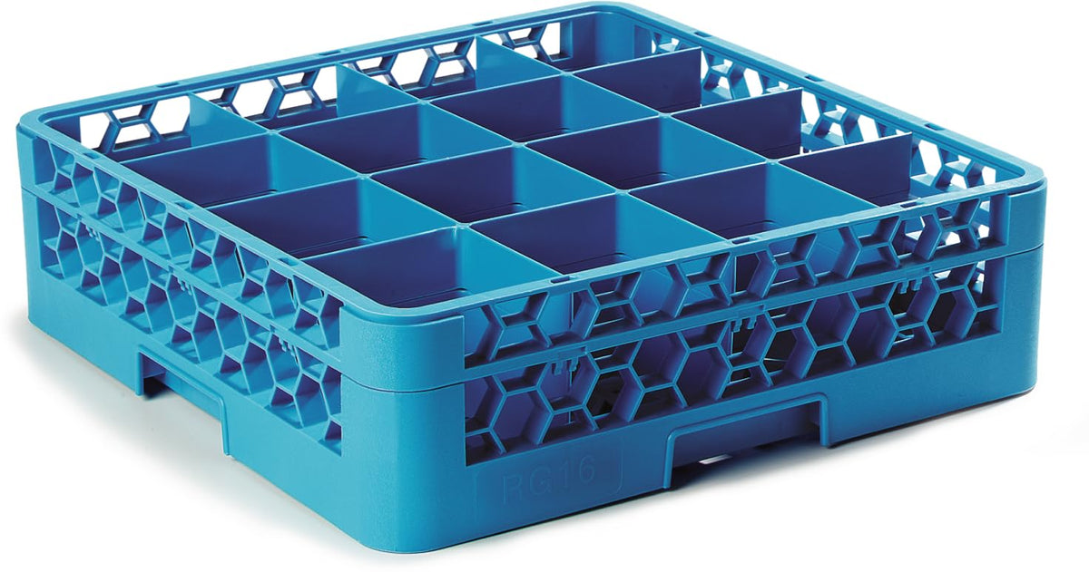 Carlisle Commercial Dishwasher Glass Rack, 16 Compartments, 1 Extender
