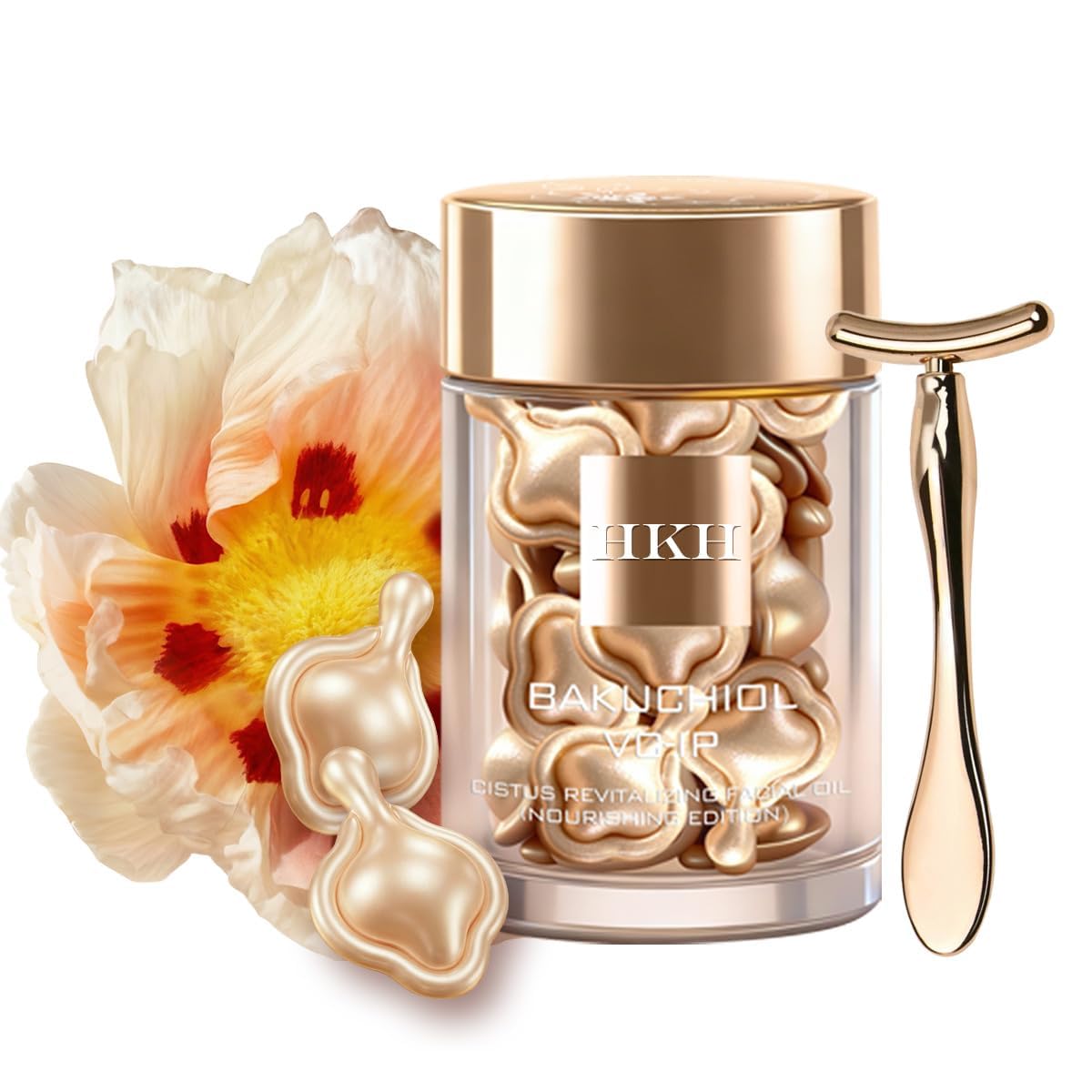 Plant Retinol (Low-Irritation)+ Vitamin C TIME CAPSULE Rapid Skin Renewing Anti-Aging Face Serum Capsules, Improve