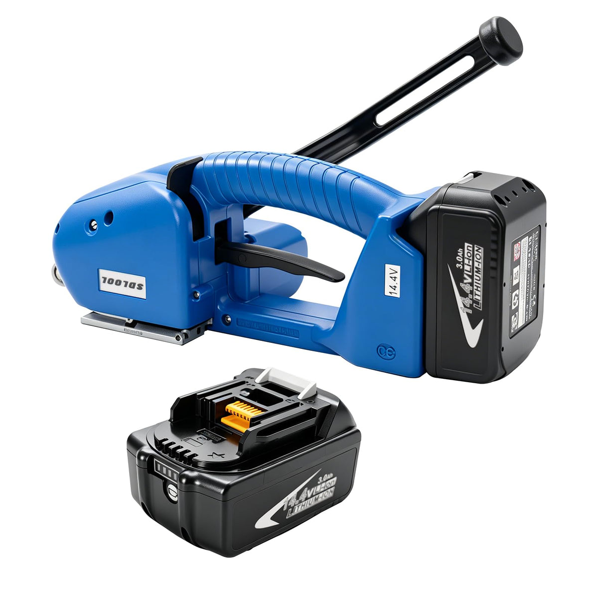 Electric Strapping Machine for 1/2-5/8in PP/PET Straps, Automatic Handheld Strapping Tool with Two Batteries, Semi