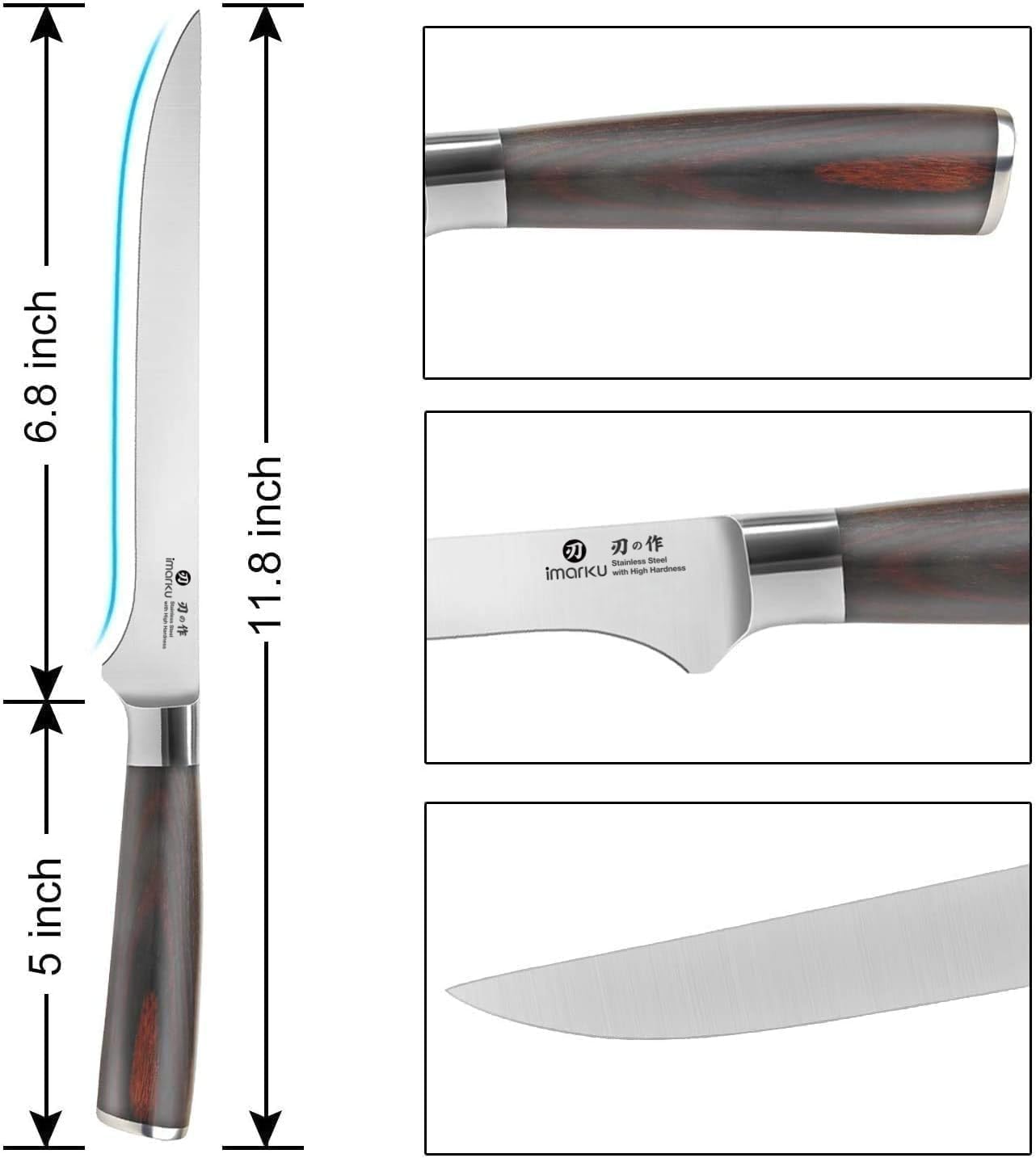 Fillet Knife 6 Inch, German High Carbon Stainless Steel Boning Knife