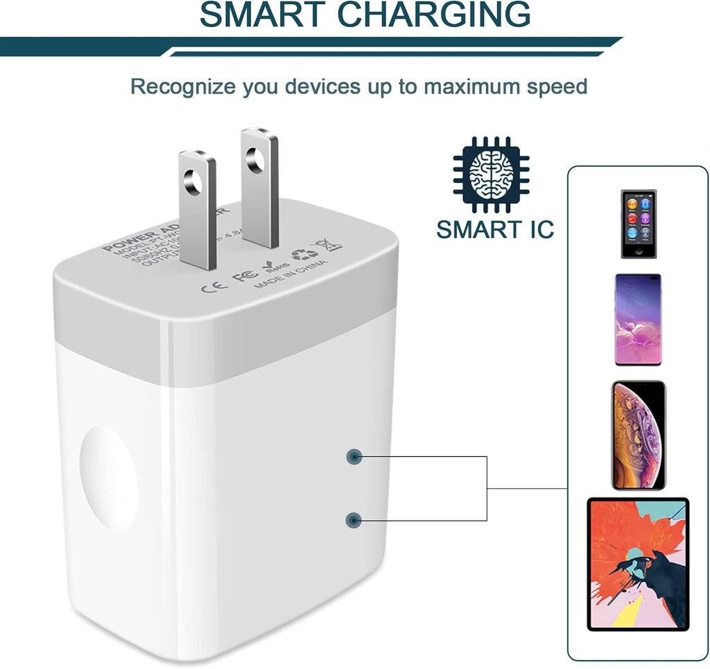 USB Charger Cube, Wall Charger Plug, AILKIN 4.8A 4-Muti Port USB Adapter Power Plug Charging Station Box Base