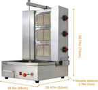 Shawarma Propane Gyro Machine Gas Kebab Doner Automatic Vertical Broiler with 3 Burners