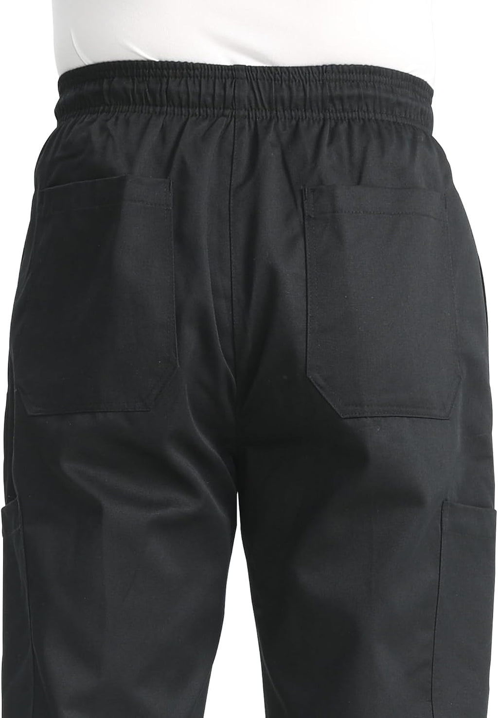 Men's Baggy Chef Pants Black Cargo Pants for Men Chef Server Work Pants for Kitchen & Restaurant - Drawstring Waist