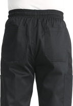 Men's Baggy Chef Pants Black Cargo Pants for Men Chef Server Work Pants for Kitchen & Restaurant - Drawstring Waist