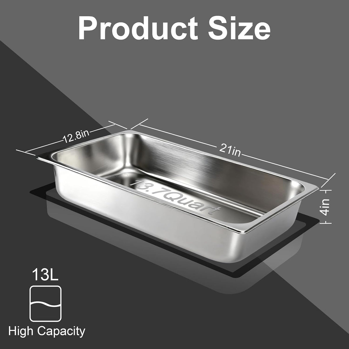 Hotel Pans with Lids 2 Pack 1/1 Size 4" Deep
