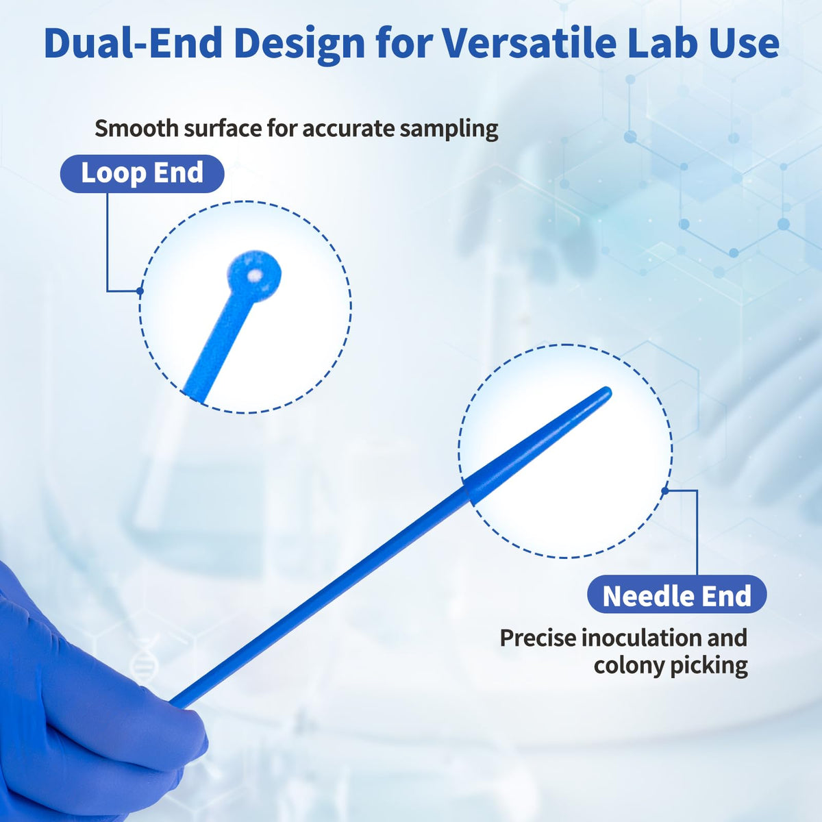 1ul Disposable Inoculating Loop, Plastic, 25/Bag, 100PCS Total