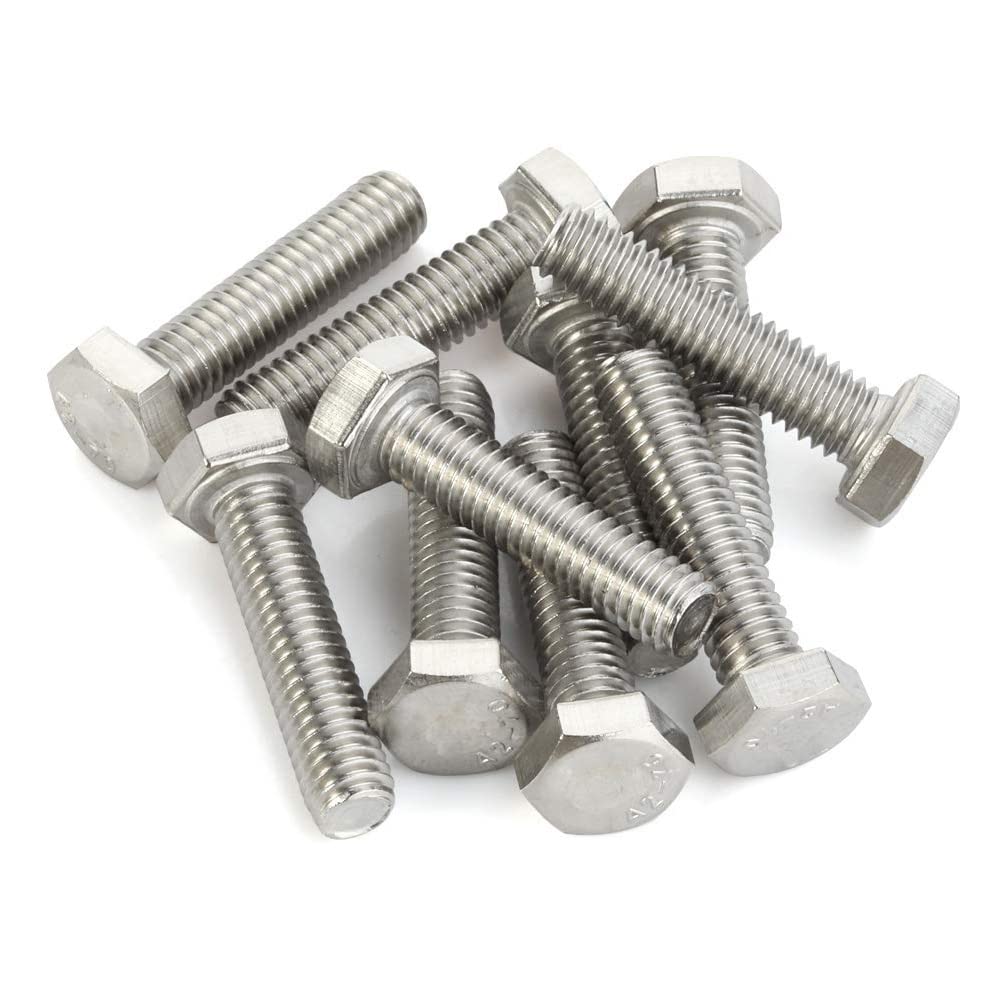 Mellewell M6 x 25mm Hex Head Screw Bolts, Fully Threaded, Stainless Steel 18-8, Plain Finish, Quantity 25