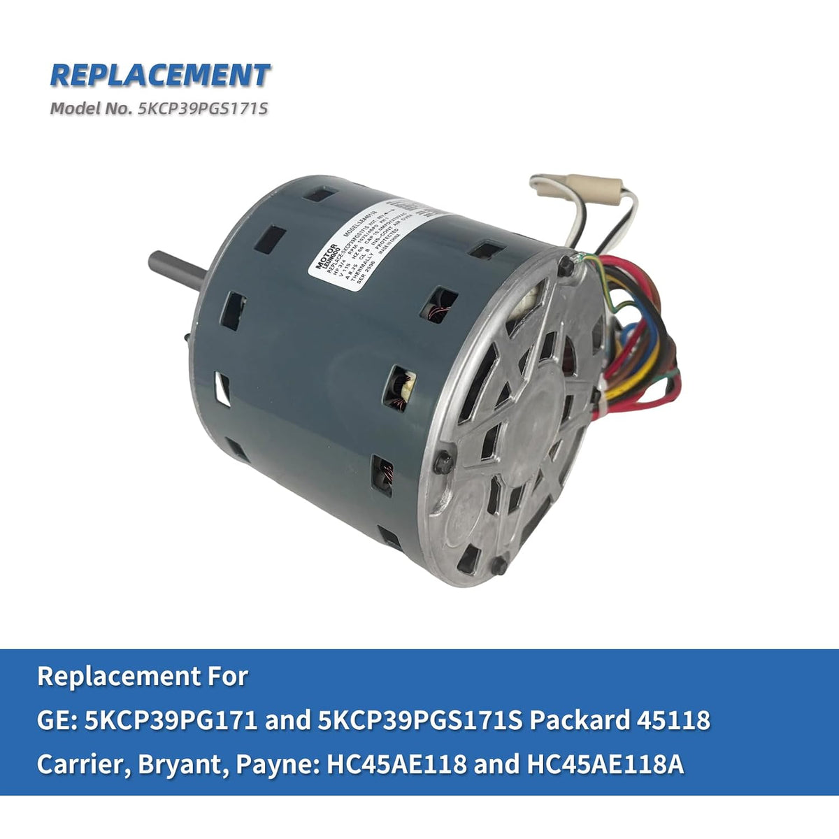 5KCP39PGS171S Furnace Blower Fan Motor 3/4 HP Replace Carrier HC45AE118A