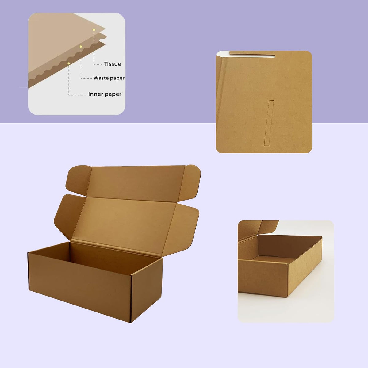 12x6x4 inch Shipping Boxes Bulk 20 Pack, Brown Corrugated Cardboard Mailers
