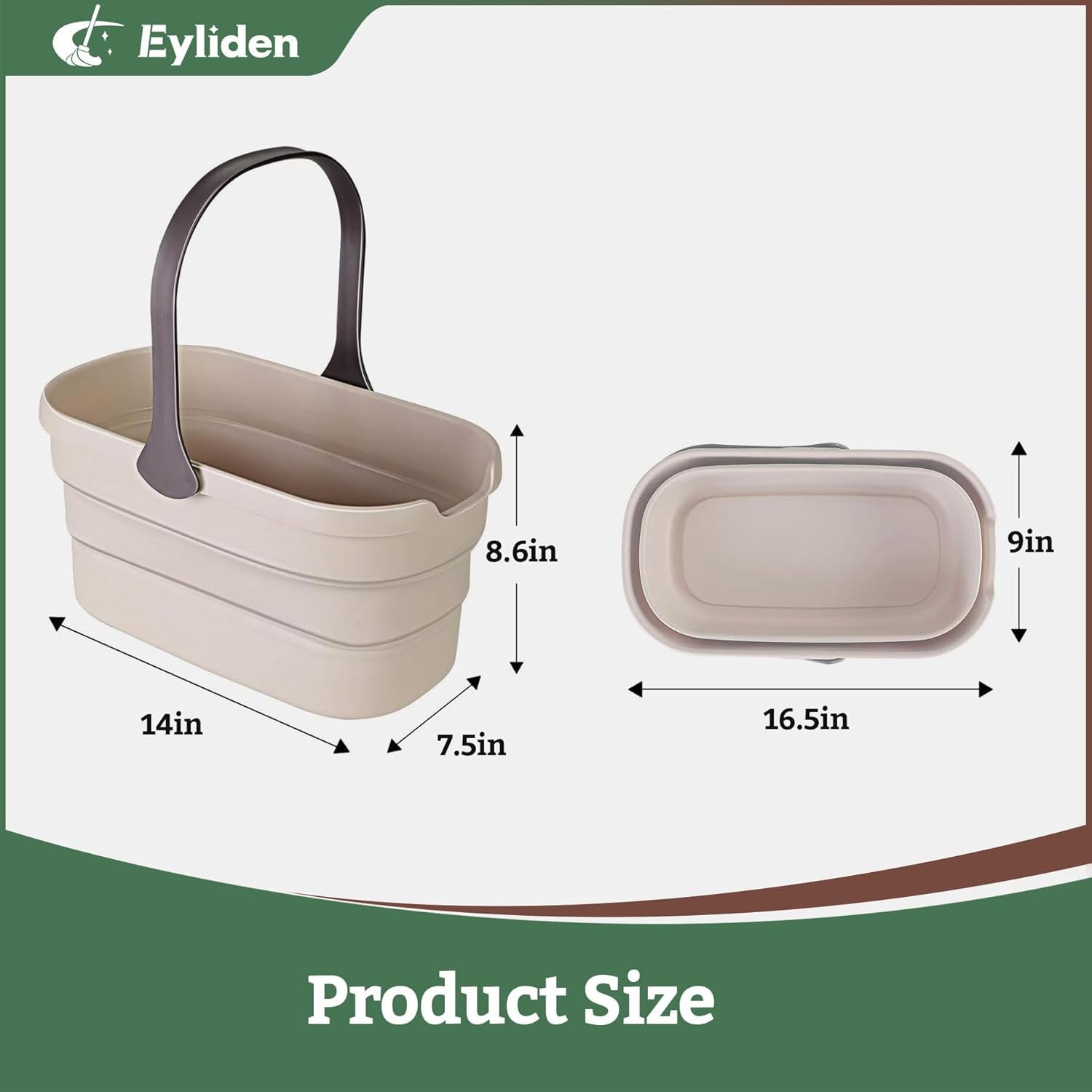Collapsible Bucket, Bucket for Cleaning Mop, 10L(2.6Gallon) Multiuse Foldable Water Pail, Portable Handy Basket for