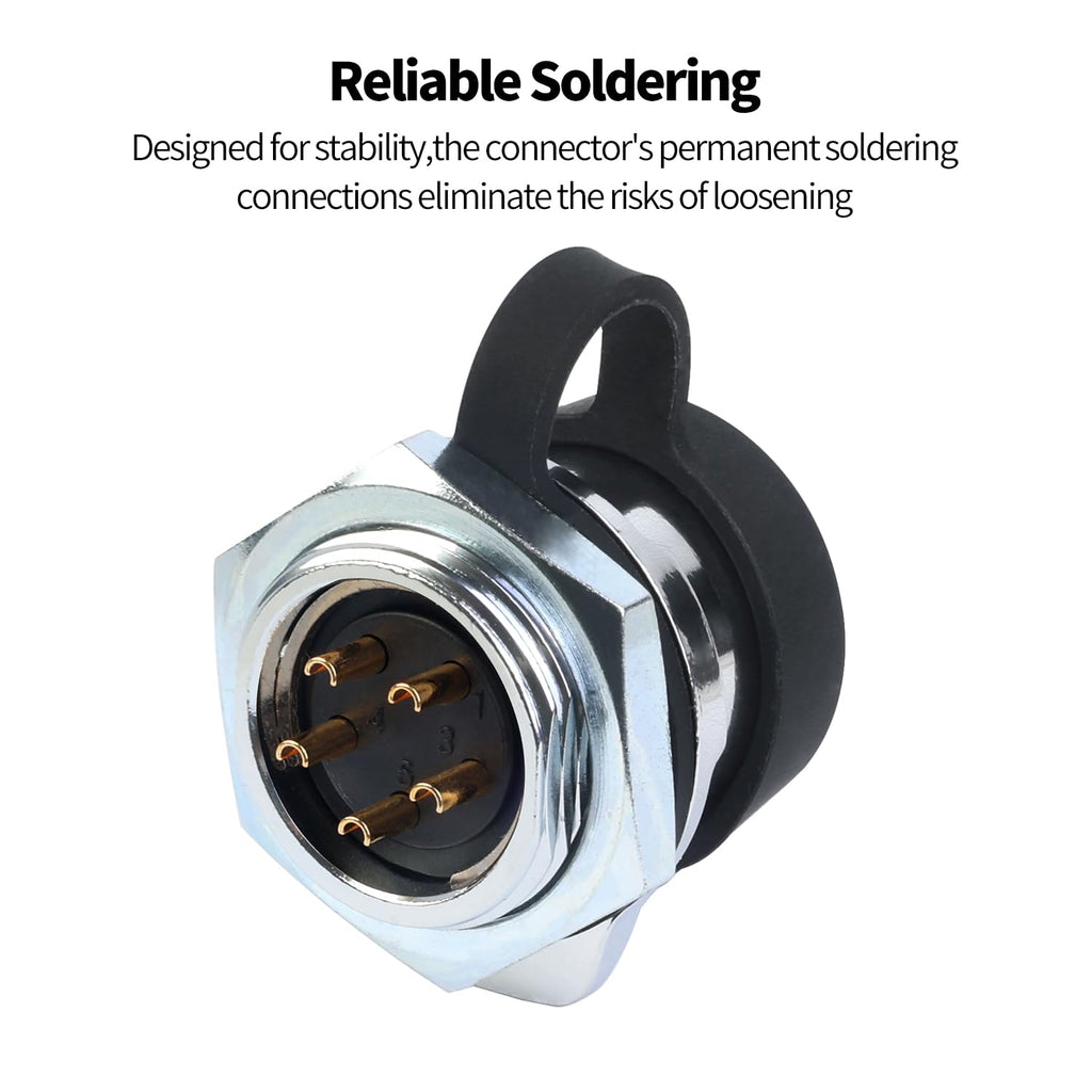CNLINKO LP-20 5 Pin 90° Angle Waterproof Connector Electrical Power Plug Threaded Panel Mount Socket for Industrial Use