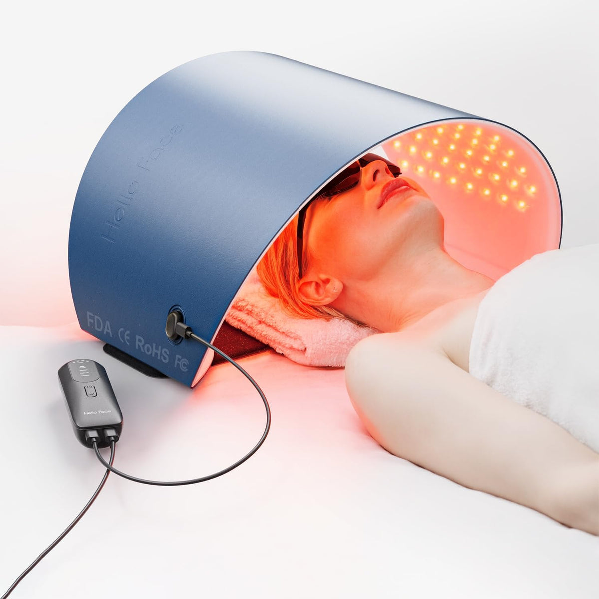 FDA Cleared Red Light Therapy for Face and Neck, 4 Modes LED Mask Light Therapy, Blue Infrared Red Light Therapy Mask