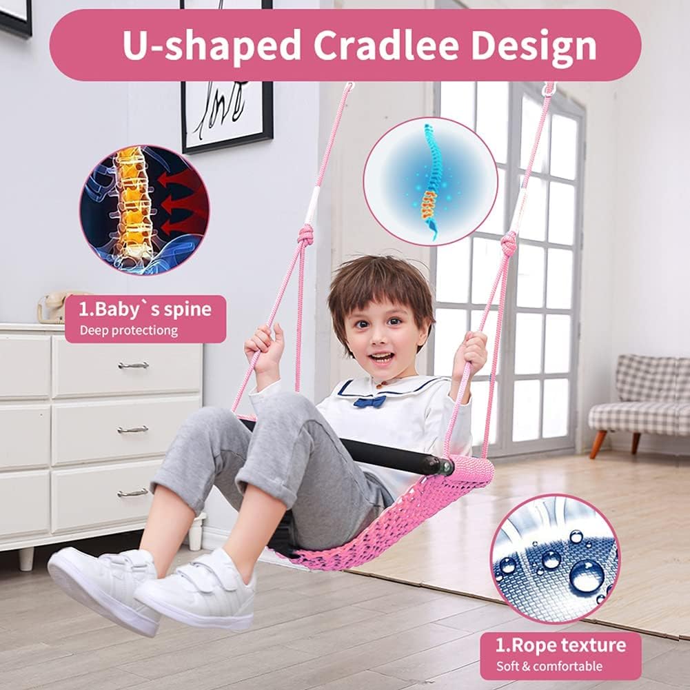 Toddler Swing & 2-in-1Baby Swing - Adjustable Rope Swing Seat for Kids Indoor & Outdoor Durable Backyard Swing Set