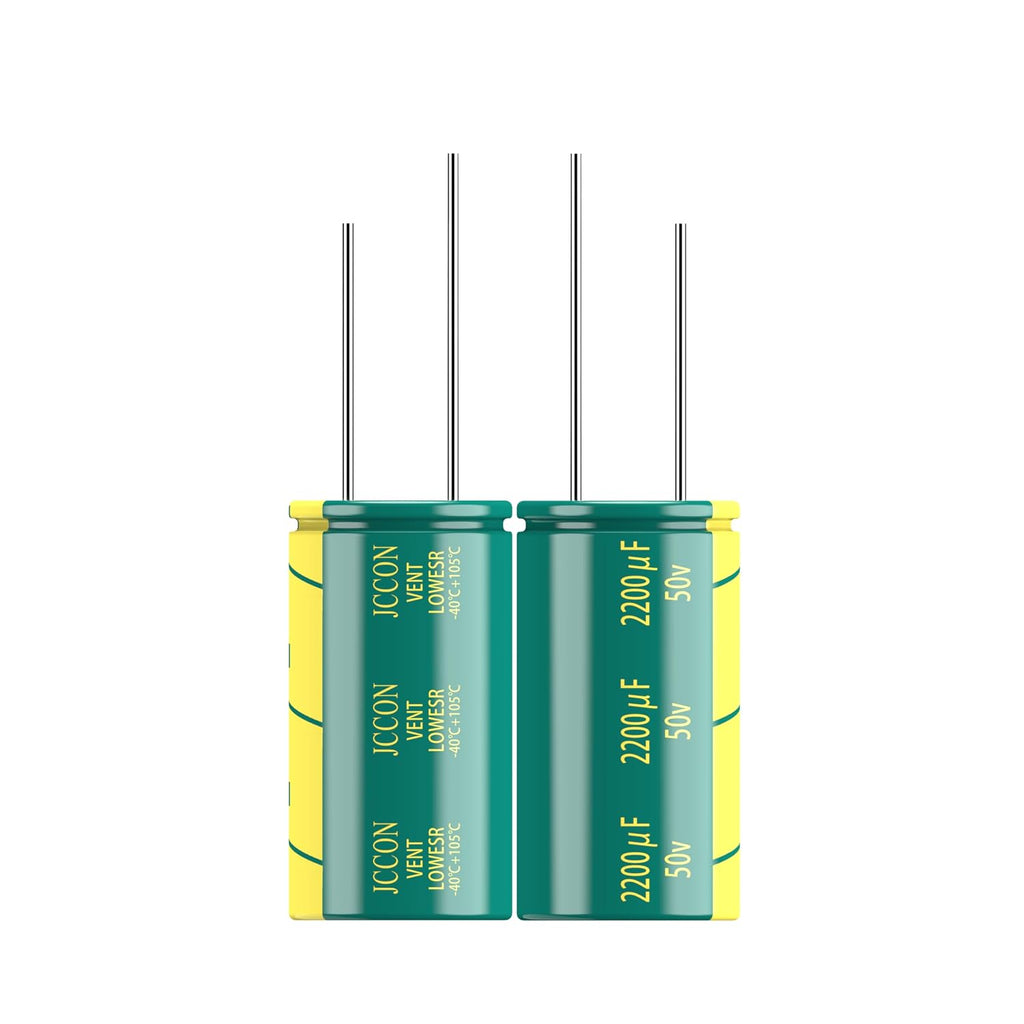 2-Pack 50V 2200uF Premium Quality Low ESR Electrolytic Capacitors 16x30mm (0.63x1.18in), 50Volt 2200MFD High-Frequency Caps with Superior Performance
