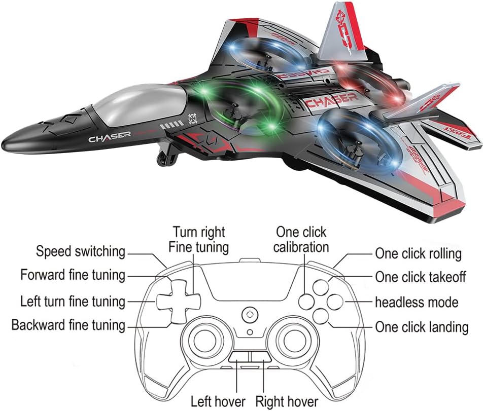 Foam RC Airplane for Kids, Adults and Beginners - LED, 50M | One button flies it home, so a first-timer will not lose