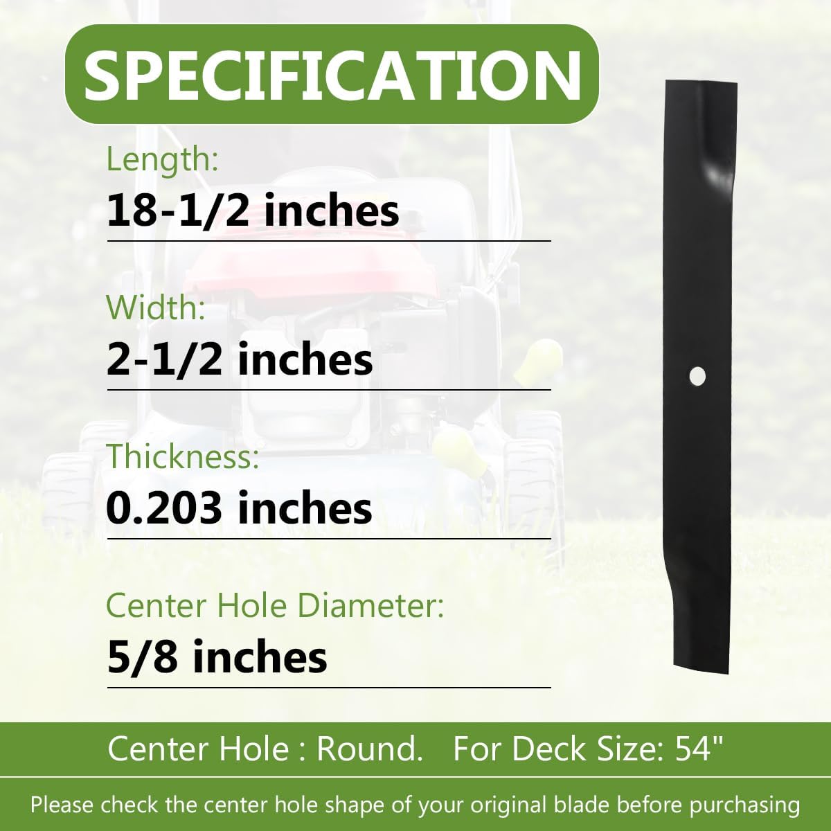 797696 601124 High Lift Mower Blades Set for Hustler 54" Mower, Replaces 797704 797712 601012 601013 602416