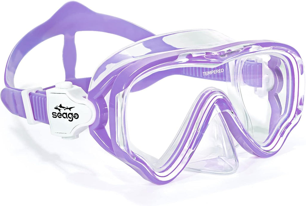 Kids Swim Goggles Snorkel Diving Mask for Youth(5-15), Anti-Fog 180° Clear View