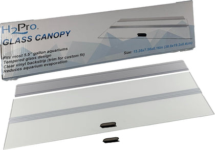 Glass Canopy Aquarium Lid for Fresh & Saltwater Fish Tanks (16GT for Aqueon & Marineland 5.5gal Aquariums)