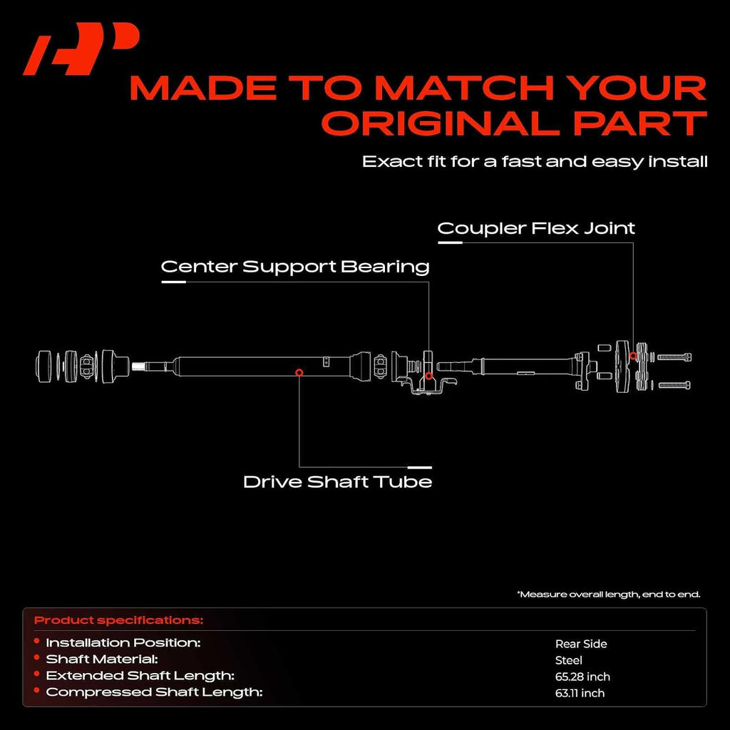 A-Premium Rear Drive Shaft Driveshaft Assembly Compatible with Cadillac