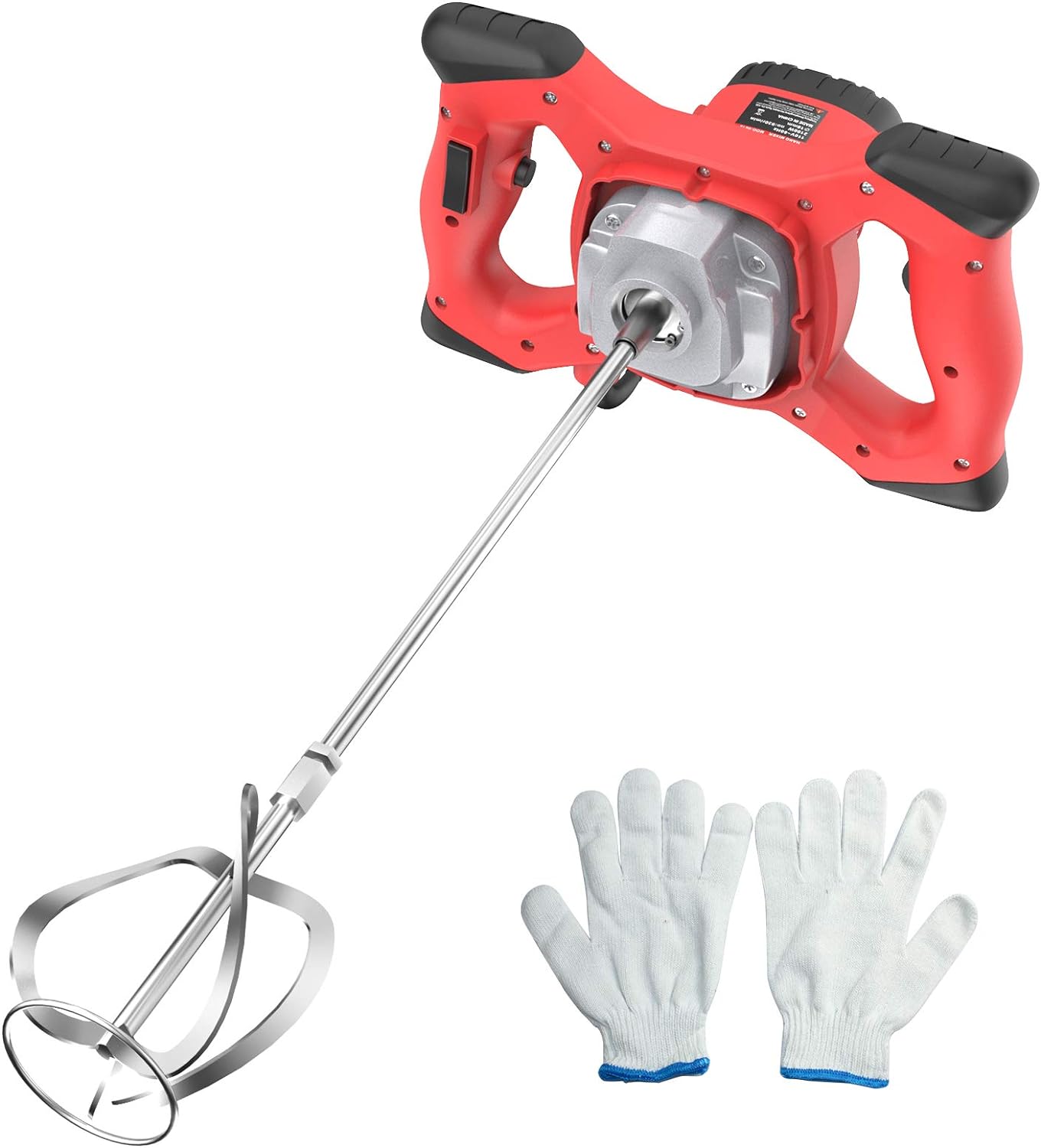 Cement Mixer, 2100W Electric Concrete Mixer with 6 Speed, 110V Handheld Mud Mixer for Motar,Paint, Grout, Plaster