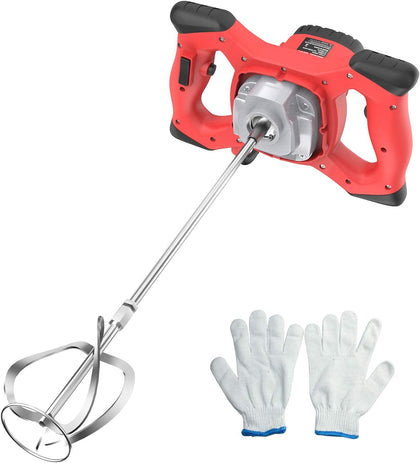 Cement Mixer, 2100W Electric Concrete Mixer with 6 Speed, 110V Handheld Mud Mixer for Motar,Paint, Grout, Plaster