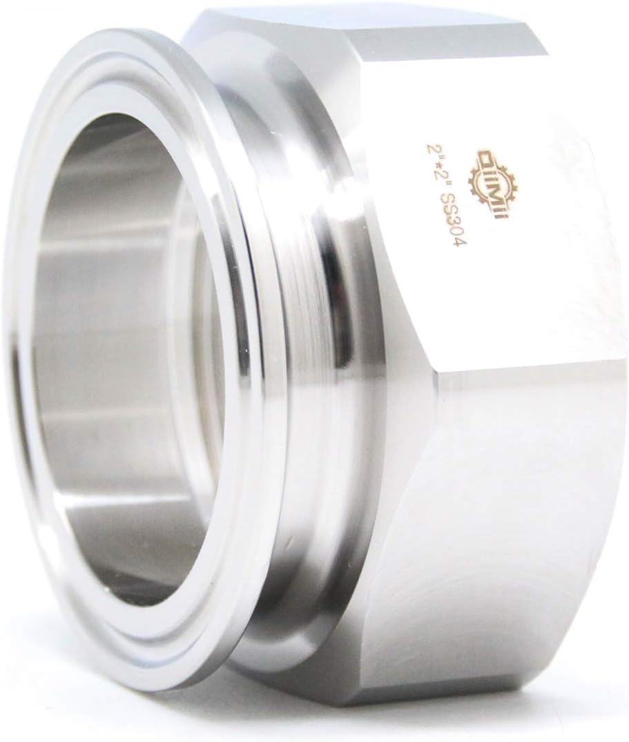 QiiMii 2" Tri clamp Adapter to 2" FNPT Thread Ferrule Hexagonal Sanitary Pipe Fitting