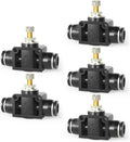 TAILONZ 1/4" OD SCF-1/4 Air Flow Control Valve Push-to-Connect Fitting 5PCS
