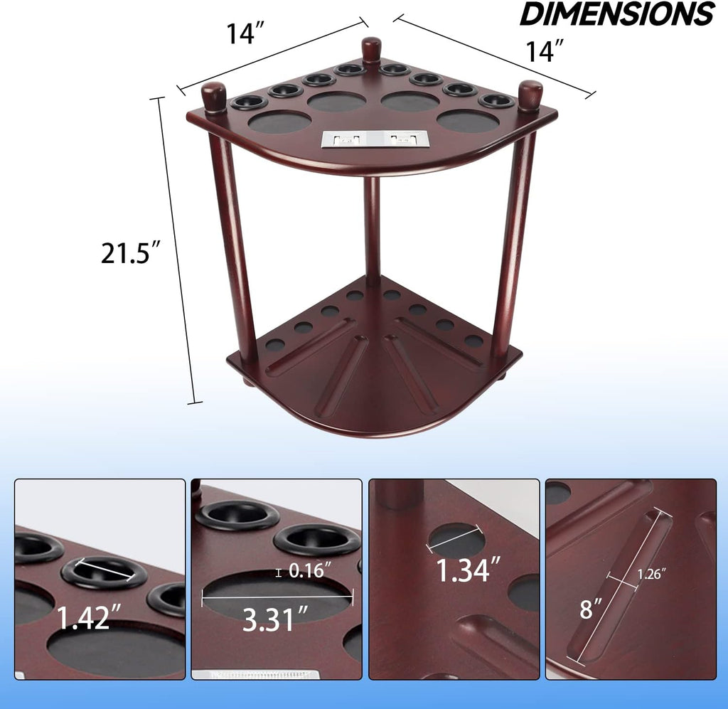 GSE Corner-Style Floor Stand Billiard Pool Cue Racks with Score Counters | Holds Pool Cue Sticks, Full Set of Balls