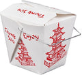15 Count 16 oz Pagoda Wire Handle Chinese Takeout Box