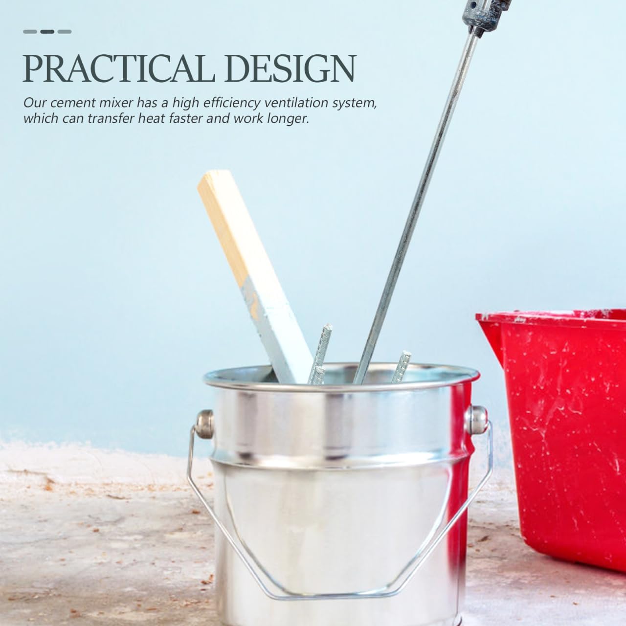 Power Drill Mixer Attachment, Metal Paint Mud Mixer Heavy Duty Paint Cement Grout Bucket Mixer Professional Drywall
