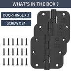 3.5" 304 Thickened Stainless Steel Door Hinges XINSheng 3 Pack(Black)