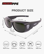 IR 5.0 Welding Glasses, Wrap Around Welding Goggles, Black