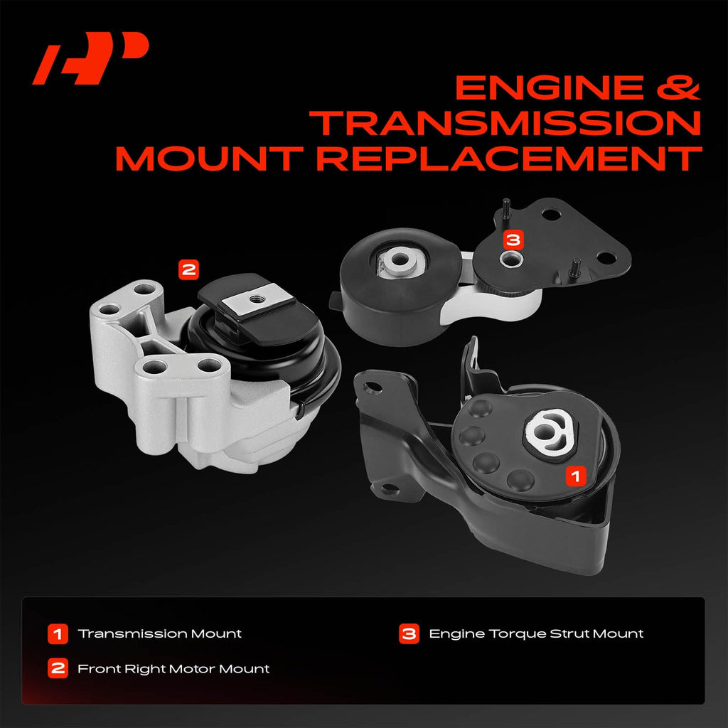 A-Premium Engine Motor and Transmission Mount Kit, with Torque Strut Mount