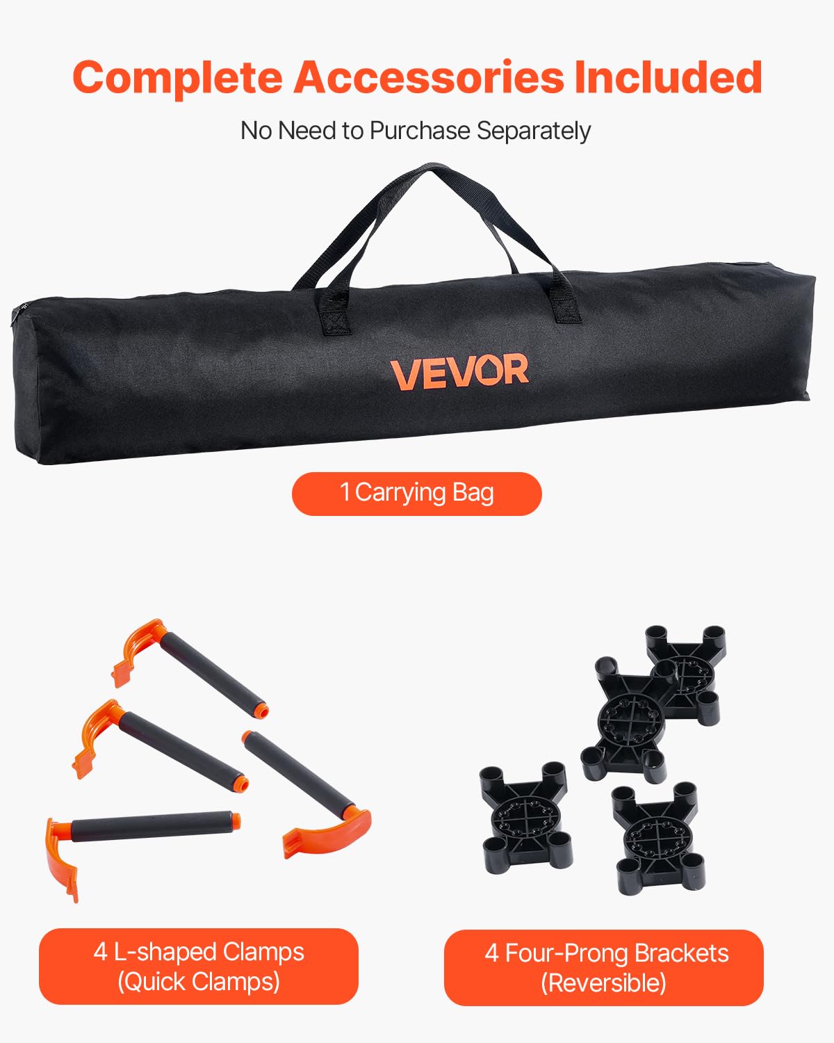 Portable Folding Workstand, 4.15 x 2.18 ft Collapsible Workbench, 2500 lbs Weight Capacity, No Assembly Foldable Work