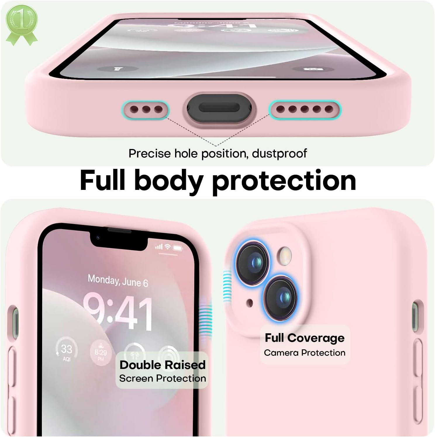 Designed for iPhone 14 Case, Premium Silicone with [Soft Anti-Scratch Microfiber Lining] Shockproof Protective Phone