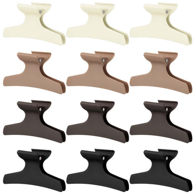 12 Pcs Neutral Butterfly Claw Clips for Hair Sectioning
