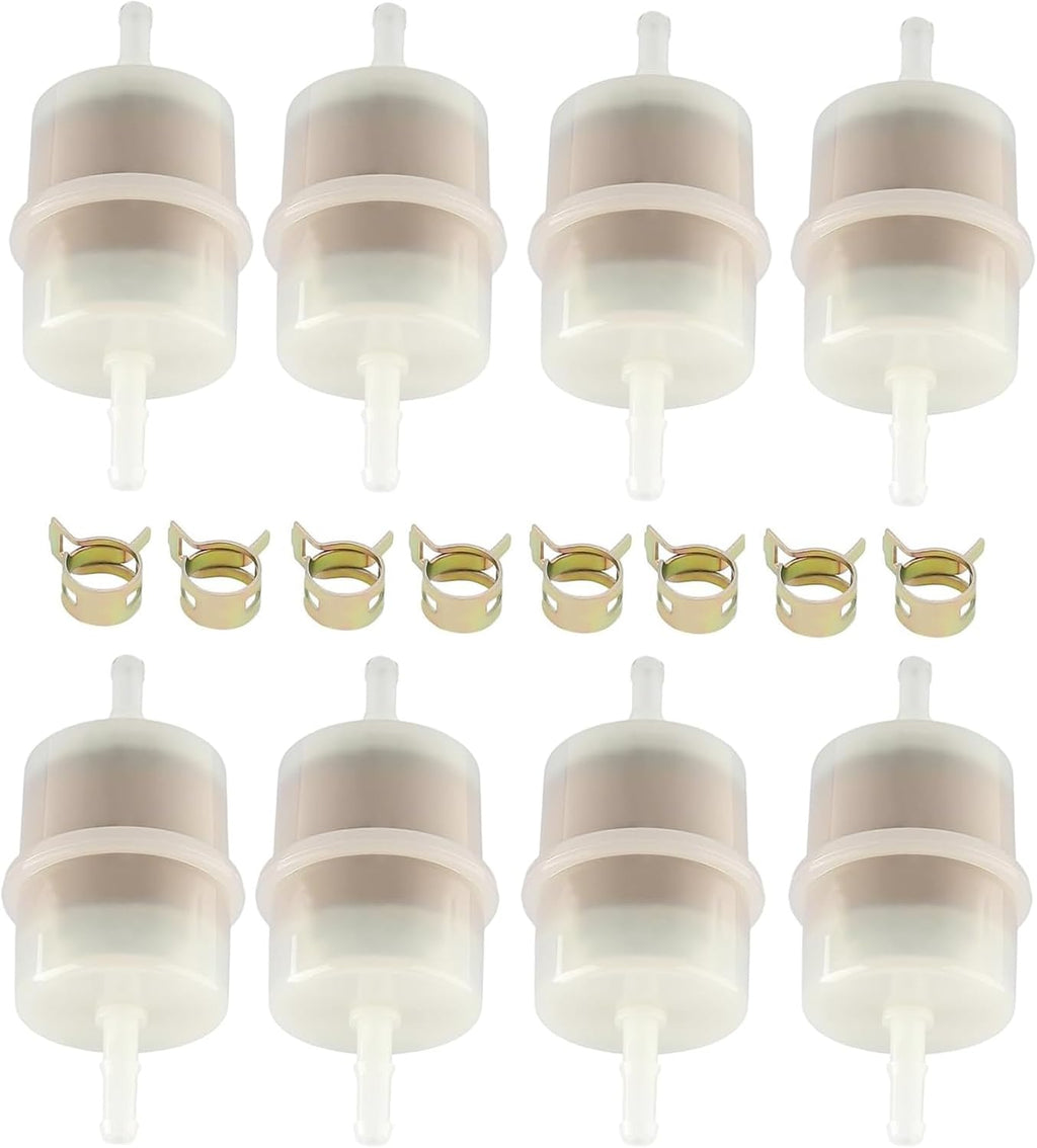 24 050 13-S Fuel Filter 15 Micron With 1/4 Inch I.D. Compatible with Kohler CH20S - CH25S CH730S - CH750S SV720S - SV740S LH640S LH685S CH670S LH690S LH750S LH755S (Pack of 8)