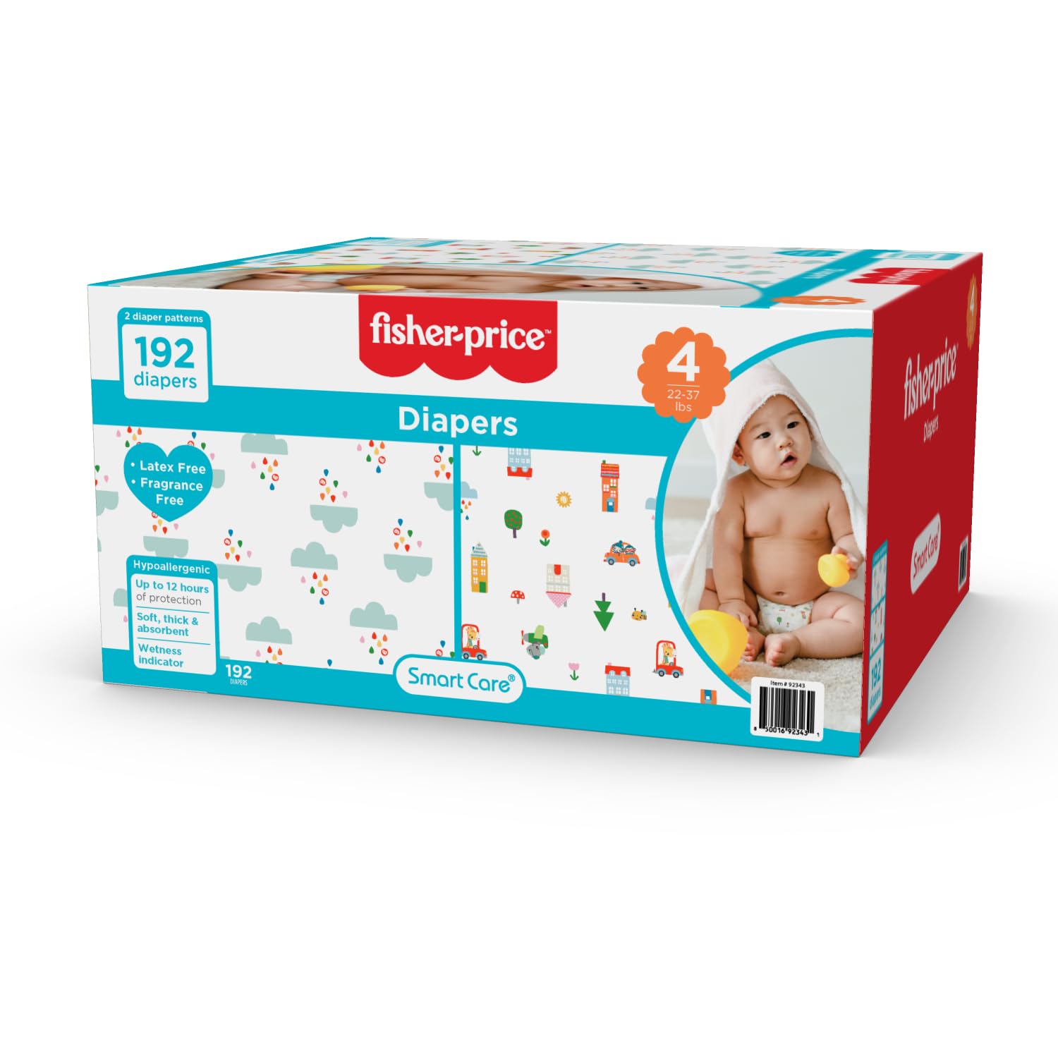 Fisher-Price Diapers, Size 4, 192 Count