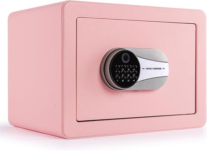 0.6 Cubic Feet Biometric Safe, Fingerprint Safe W/Fireproof Bag, Removable Shelf, Alarm System, Digital Electronic