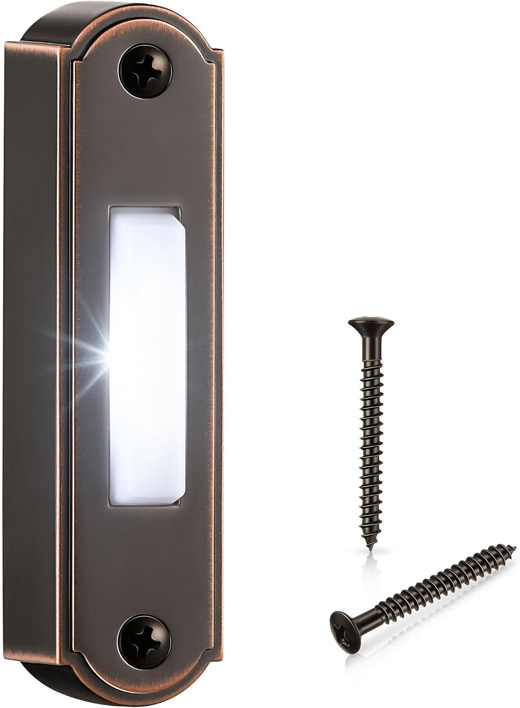 Metal Lighted Doorbell Button, Heavy Duty Metal Wired Door Bell Push Button LED Wall Mounted Doorbell Switch for
