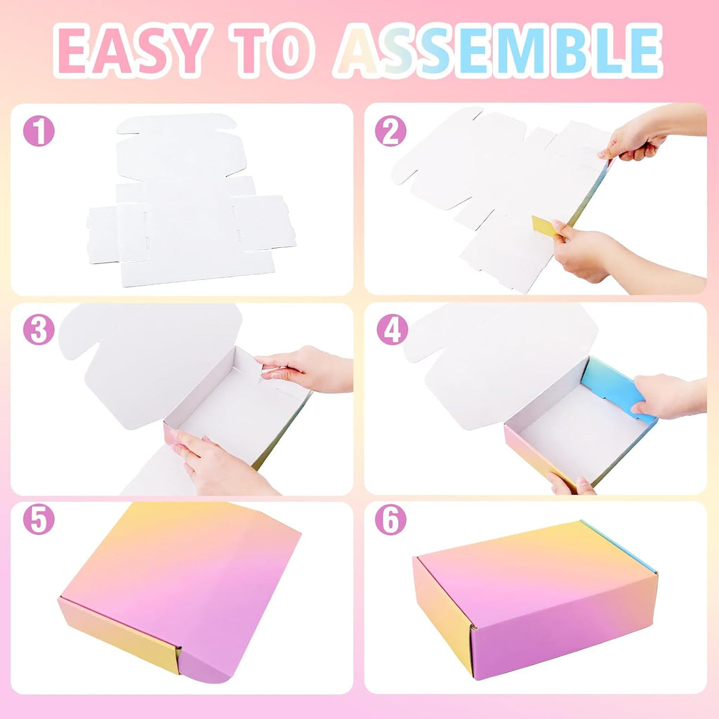 Shipping Boxes Small 6x4x2", 50 Pack Colorful Cardboard Mailer Boxes, Mailing Boxes for Packaging Small Business