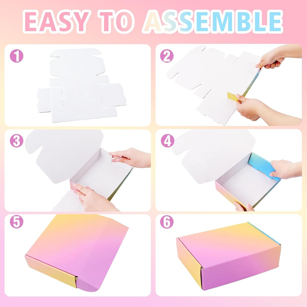 Shipping Boxes Small 6x4x2", 50 Pack Colorful Cardboard Mailer Boxes, Mailing Boxes for Packaging Small Business