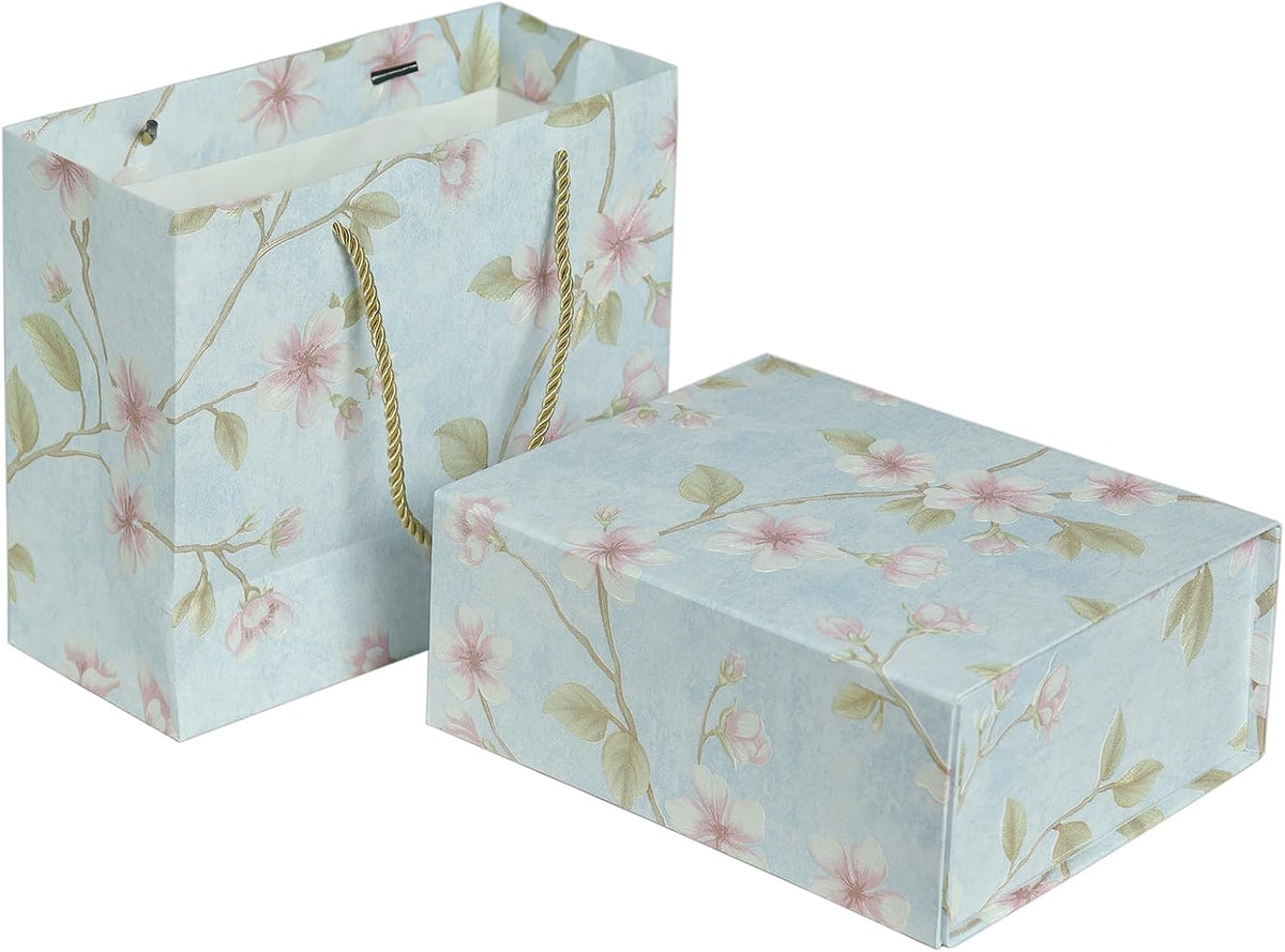 Gift Box with Lid for present 3D Embossed Pattern Magnetic Closure,folding