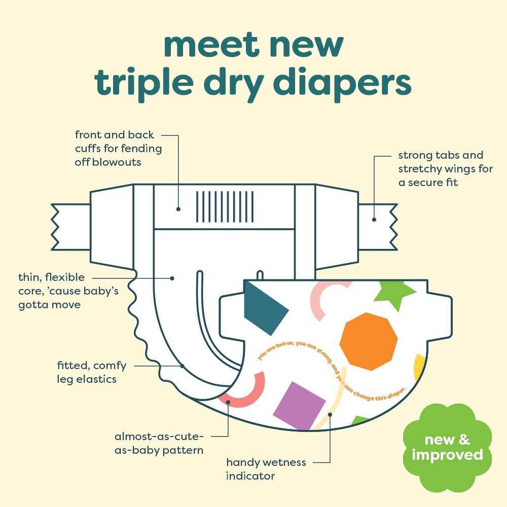 Size 1, 160 count, Absorbent, Breathable, Triple Dry Protection Diapers