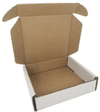 4x4x1'' 50 Pack Corrugated Mailers, Cardboard Boxes Perfect for Shipping Small, White