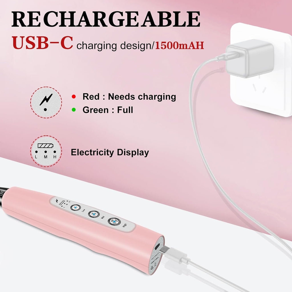 Milk Frother Wand Rechargeable Handheld Whisk Coffee 3 Speed Adjustable | Electric Whisk Drink Mixer with Stainless 3