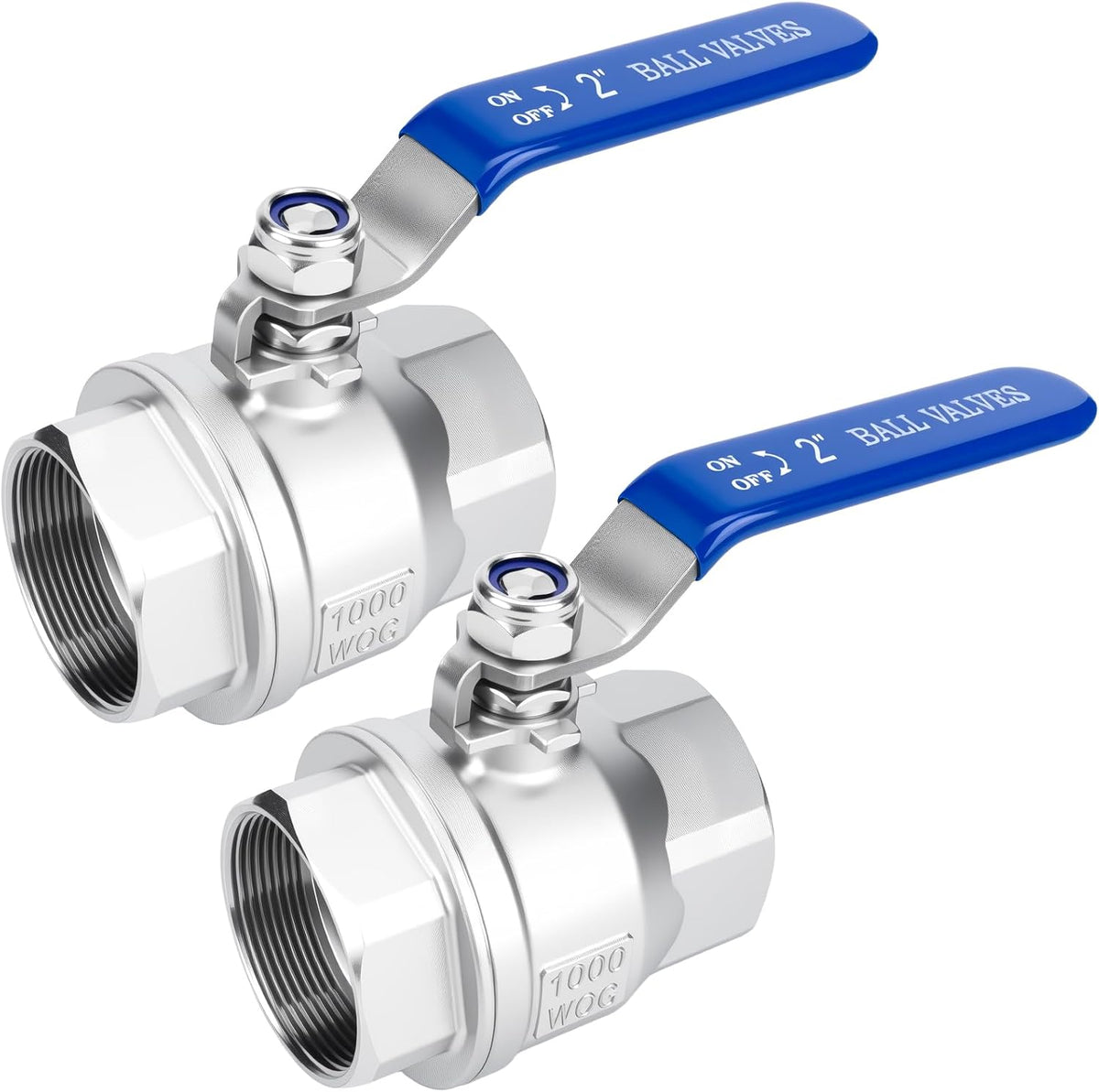 2 inch Ball Valve 2 Pack Full Port Female NPT Thread Shut Off Valve