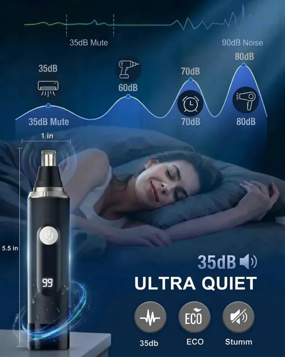 Nose Hair Trimmer for Men and Women,2026 Professional Painless IPX7 Waterproof Eyebrow & Facial Hair Trimmer,USB