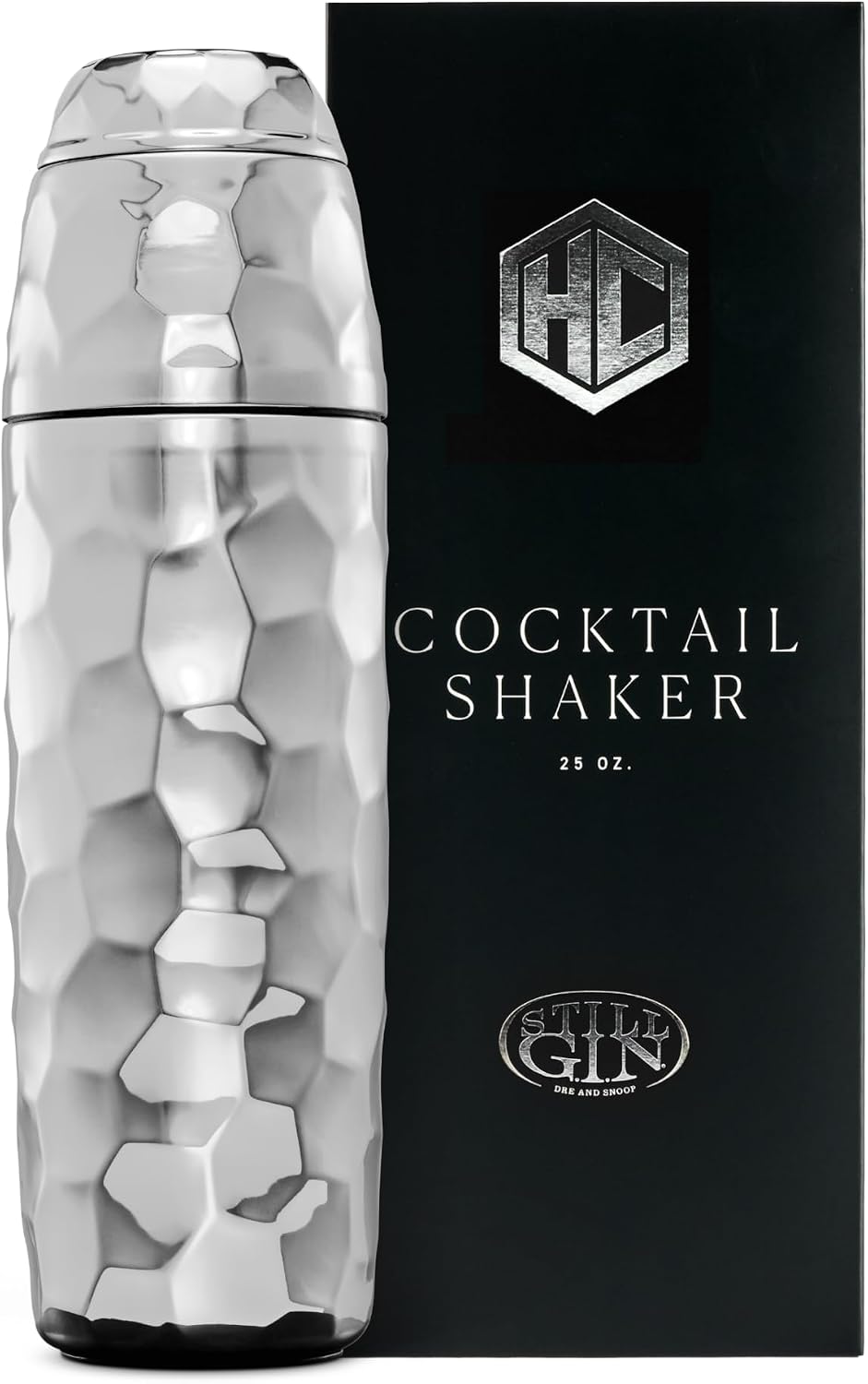 25 oz Chrome Vacuum Insulated Cocktail Shaker w/Jigger & Strainer